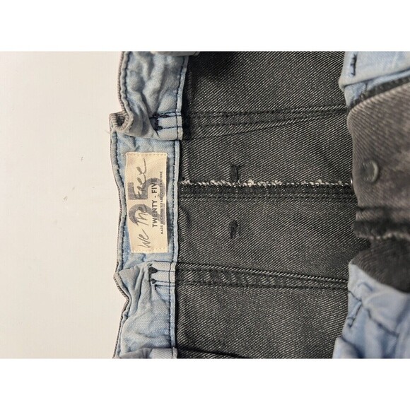 Free People East Of Eden Button Fly Denim Black Jean Skirt Belted   Sz 25 /S NWT - Picture 5 of 8